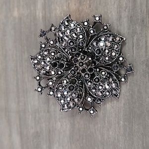 Black Rhinestone Brooch